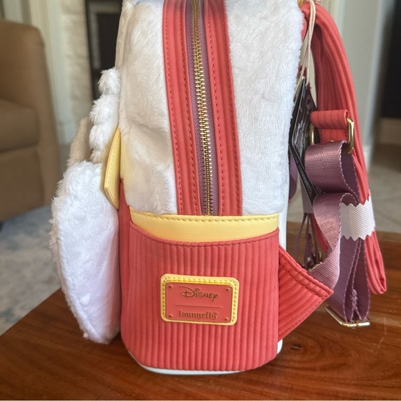 Loungefly White Rabbit Clock Backpack & Wallet Set in White, Pink, Yellow - Picture 4 of 11